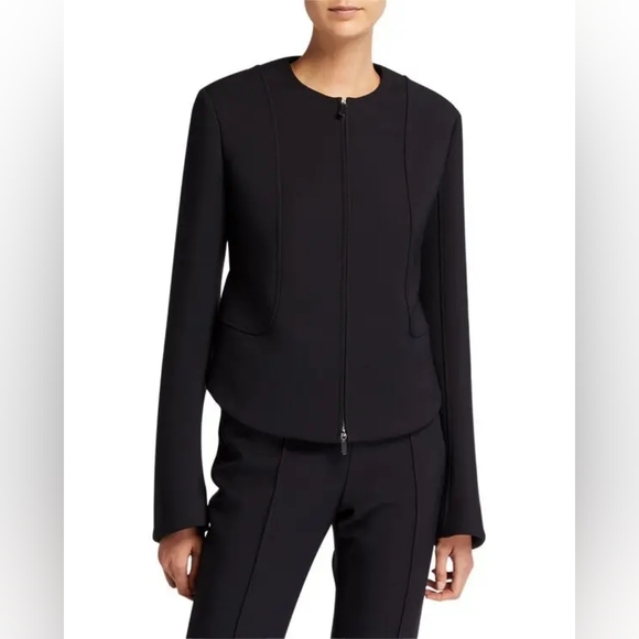 THE ROW Saori Technical Stretch Full Zip Twill Jacket Black US 8 Org $2290